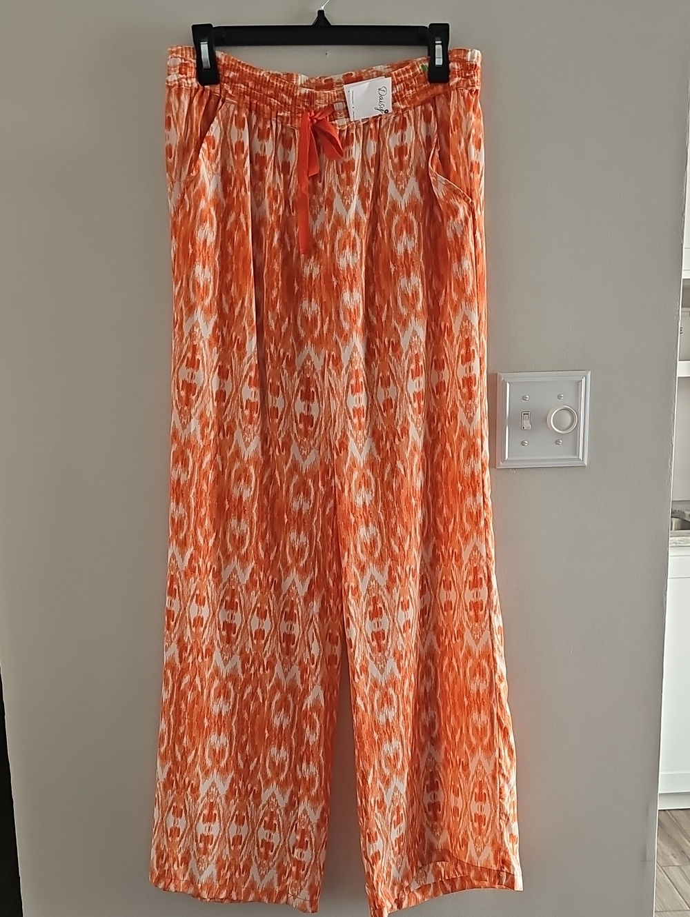 Joie Orange and White Ikat Lounge Pants